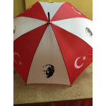 AVRUPA 201-46  KIRMIZI BEYAZ ŞEMSİYE 23 NİSAN TÖREN ŞEMSİYELERİ